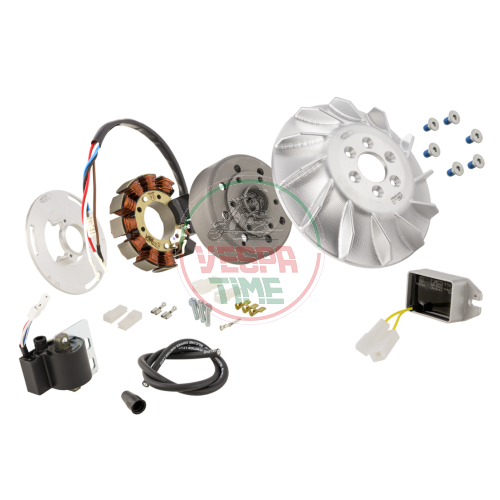 Umrüstsatz für elektronische Zündung SIP by VAPE für Vespa 200 RALLY FEMSATRONIC, 1,66 kg Schwungrad, AC 110W, 12V