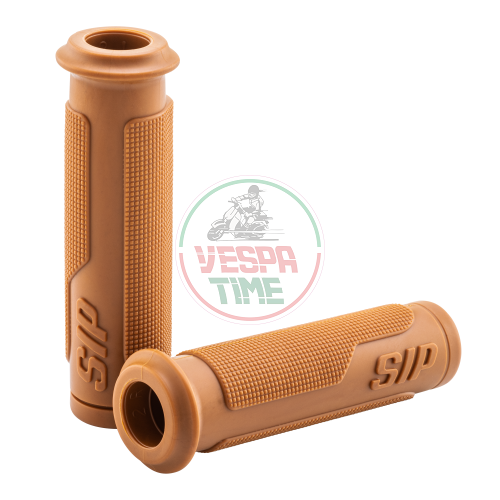 Manopole SIP SERIES PORDOI in gomma marrone Ø 24/24 mm ,L=125 mm per Vespa 50-125 PV/ET3/GT/GTR/Super/TS/GL/Sprint/S. V/180 SS /200 Rally/PX80-200/PE Lusso/'98/MY