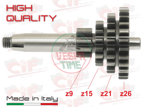 Ingranaggio multiplo cluster cambio 4 marce per APE 50 - Z 9-15-21-26