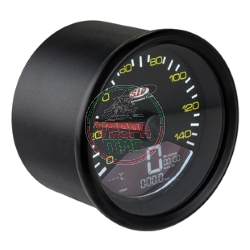 Cuentakilómetros y tacómetro digital SIP 2.0 para Vespa PX-PE primera serie, marco negro, esfera efecto CARBONO - 14000 RPM