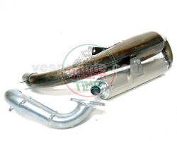 Rennauspuff Vespa Simonini mit Schalldämpfer aus Aluminium - Vespa 50/90/125 Primavera/ET3, für Zylinder 125 ccm und größer