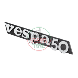 Targhetta Vespa 50 sportellino laterale - Vespa PK 50 XL FL/HP - nero/argento