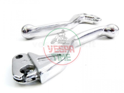 Pair of levers polished aluminium for vespa 50/90/125 primavera/et3, sport model