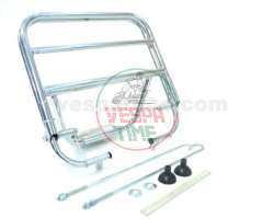 Chrome-plated rear luggage carrier with fastening rods vespa 50, 90, 125 primavera, et3