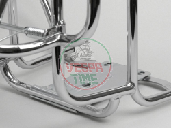 Chrome-plated rear luggage carrier with backrest and wheel holder PARIMOR-CUPPINI for Vespa GT-GTR-TS-GL-SPRINT-VNB-VBB-VBA-VNA-SUPER-RALLY-GS-SS
