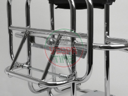 Chrome-plated rear luggage carrier with backrest and wheel holder PARIMOR-CUPPINI for Vespa GT-GTR-TS-GL-SPRINT-VNB-VBB-VBA-VNA-SUPER-RALLY-GS-SS
