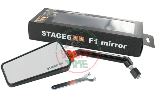 Specchietto STAGE6 F1 con filettatura M8 x 20mm, sinistro, carbon look lucido