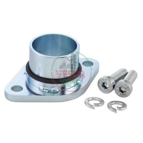 Exhaust Manifold Stub SIP PERFORMANCE "Race",steel,for cylinder QUATTRINI M1X 172cc, screwed outlet, incl. screws for Vespa 125 GTR 2°/TS/150 Sprint 2°/V/Super 2°/PX125-150/PE/Lusso/Cosa