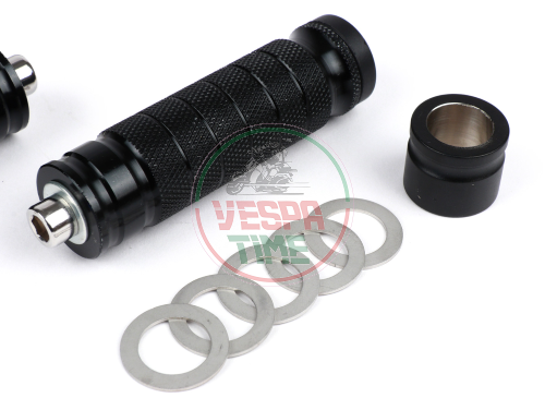 Reposapiés MC PROPARTS para ciclomotores Piaggio, Bravo, Ciao, Boxer, Si, SuperBravo, fabricado en CNC, acero inoxidable