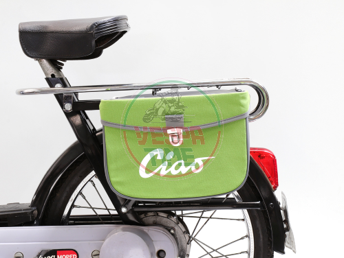 Piaggio Ciao Moped Side Rack Bag Green Grey Waterproof