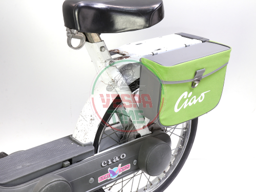 Piaggio Ciao Moped Side Rack Bag Green Grey Waterproof
