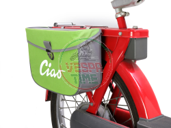 Piaggio Ciao Moped Side Rack Bag Green Grey Waterproof