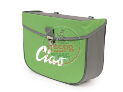 Piaggio Ciao Moped Side Rack Bag Green Grey Waterproof