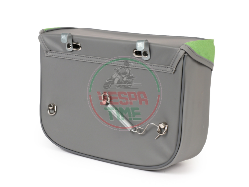 Piaggio Ciao Moped Side Rack Bag Green Grey Waterproof
