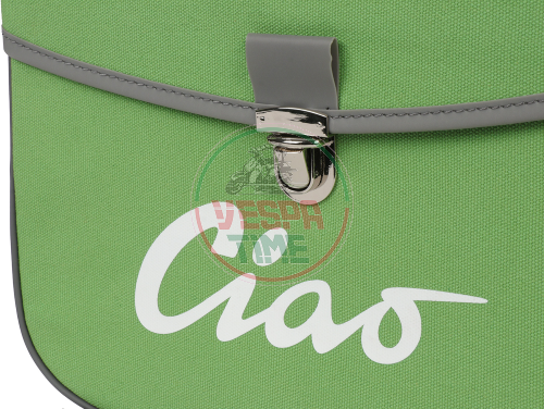 Piaggio Ciao Moped Side Rack Bag Green Grey Waterproof