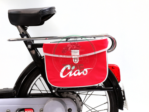 Rotgraue wasserdichte Piaggio Ciao Seitengepäckträger-Mopedtasche