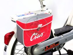 Rotgraue wasserdichte Piaggio Ciao Seitengepäckträger-Mopedtasche