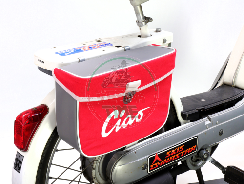Rotgraue wasserdichte Piaggio Ciao Seitengepäckträger-Mopedtasche
