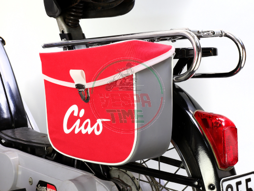 Rotgraue wasserdichte Piaggio Ciao Seitengepäckträger-Mopedtasche