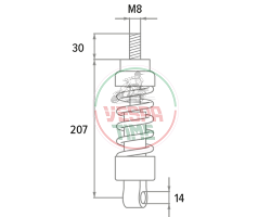 Amortiguador delantero regulable POLINI ORIGINAL para Vespa 50 N L R SPECIAL, 90, 125 Primavera/ET3, PK50/S/XL