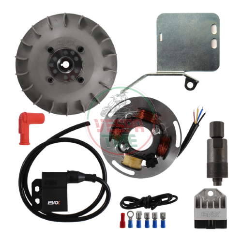 EVOK elektronische Zündung 17mm Konus, 1,4Kg für Vespa VB1-VM-VN-VL, Kunststofflüfter