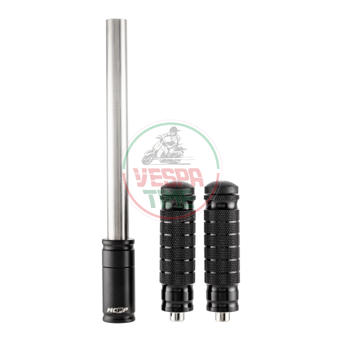 Reposapiés MC PROPARTS para ciclomotores Piaggio, Bravo, Ciao, Boxer, Si, SuperBravo, fabricado en CNC, acero inoxidable