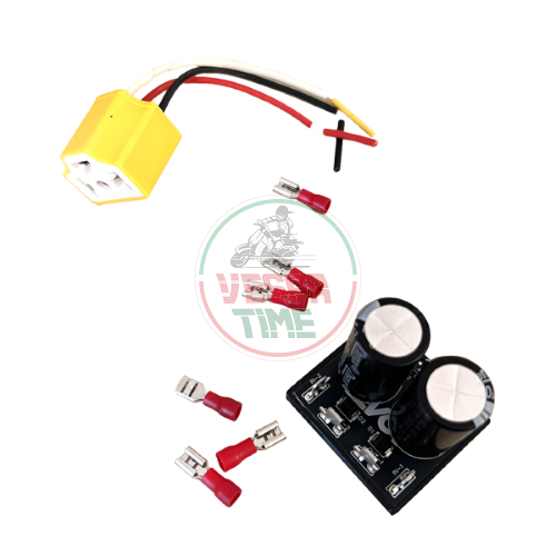 EVOK IRON LED-Scheinwerfer für Vespa PK, 150 mm Durchmesser, mit Gläsern wie für die Vespa PX-Version