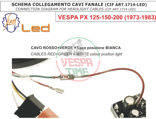 SIEM LED-Scheinwerfer für Vespa 125 150 200 PX PE