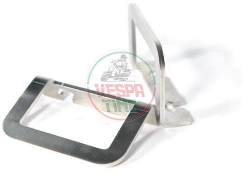 Staffe MRP fissaggio fori cavalletto centrale per fissaggio tanica benzina, borsa su pedana per Vespa Smallframe e Largeframe