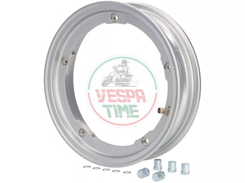 Cerchio in lega tubeless BGM PRO Superstrong 2.10-10 Vespa 50, 125 ET3 Primavera, PK, PX, T5 - grigio metallizzato