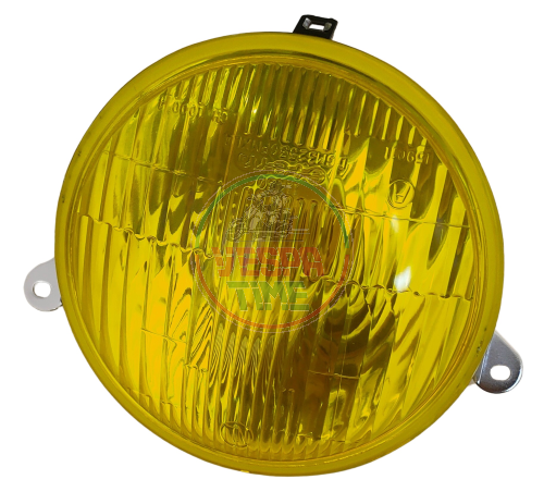 SIEM front headlight, yellow glass, for Vespa PX/PE