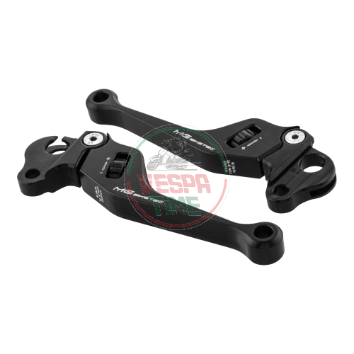 MG Biketec adjustable black sports brake and clutch lever kit, for Vespa