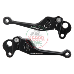 MG Biketec adjustable black sports brake and clutch lever kit, for Vespa