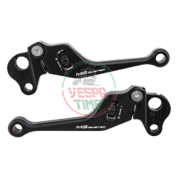 MG Biketec adjustable black sports brake and clutch lever kit, for Vespa