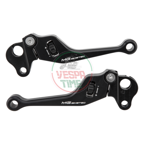 MG Biketec adjustable black sports brake and clutch lever kit, for Vespa