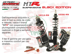 Amortiguador delantero regulable gas-hidráulico HITECH CARBONE HTR, negro, para Vespa PX, PE, T5, LML
