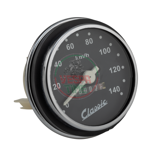 SIP CLASSIC speedometer for Vespa PK50-125/S/SS with chrome frame, scaled 140 km/h