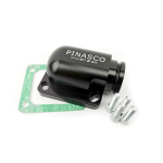Colector PINASCO de 30 mm de diámetro en aluminio anodizado negro totalmente CNC para paquetes de lengüetas para Vespa LARGEFRAME